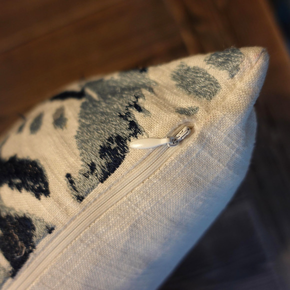 Callisto Home Ikat Decorative Throw Pillow Navy Gray Cushion Boho Accent Down - Picture 3 of 8